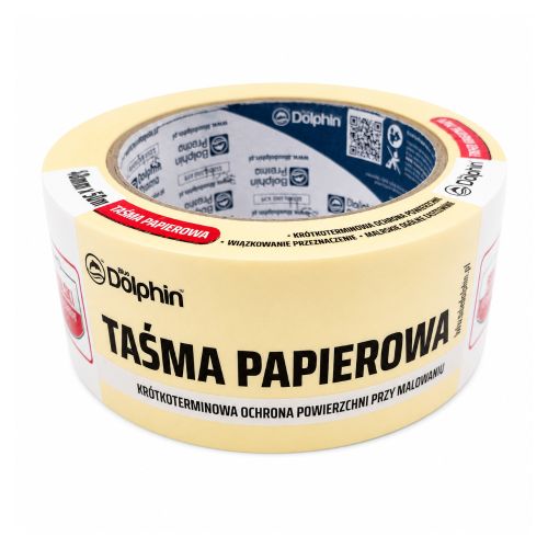 Taśma malarska Blue Dolphin papierowa maskująca żółta 48mm x 50m
