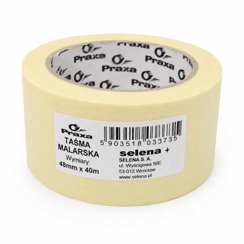 Taśma malarska maskująca 48mm x 40m papierowa żółta Praxa