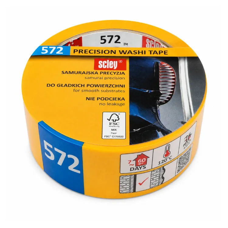 Taśma malarska precyzyjna Washi 38mm x 33m nie podcieka Scley 572