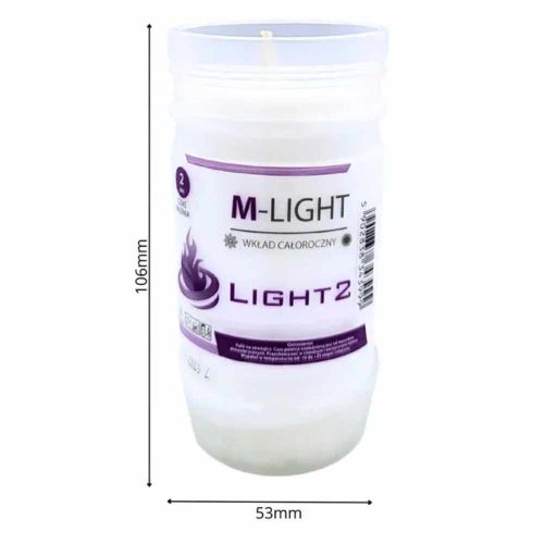 Wkład parafinowy do zniczy 48h 10,6x5,6cm równomierne spalanie M-Light 2