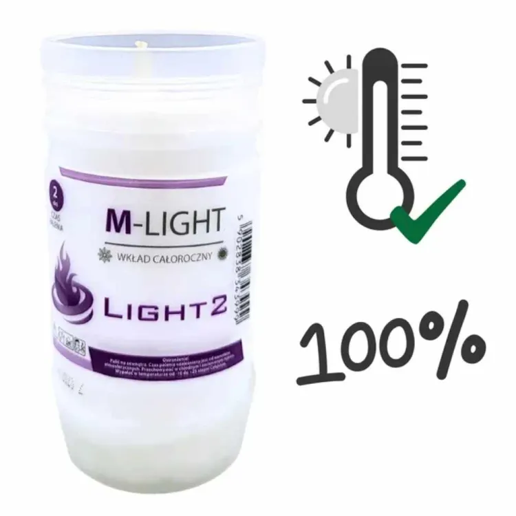 Wkład parafinowy do zniczy 48h 10,6x5,6cm równomierne spalanie M-Light 2