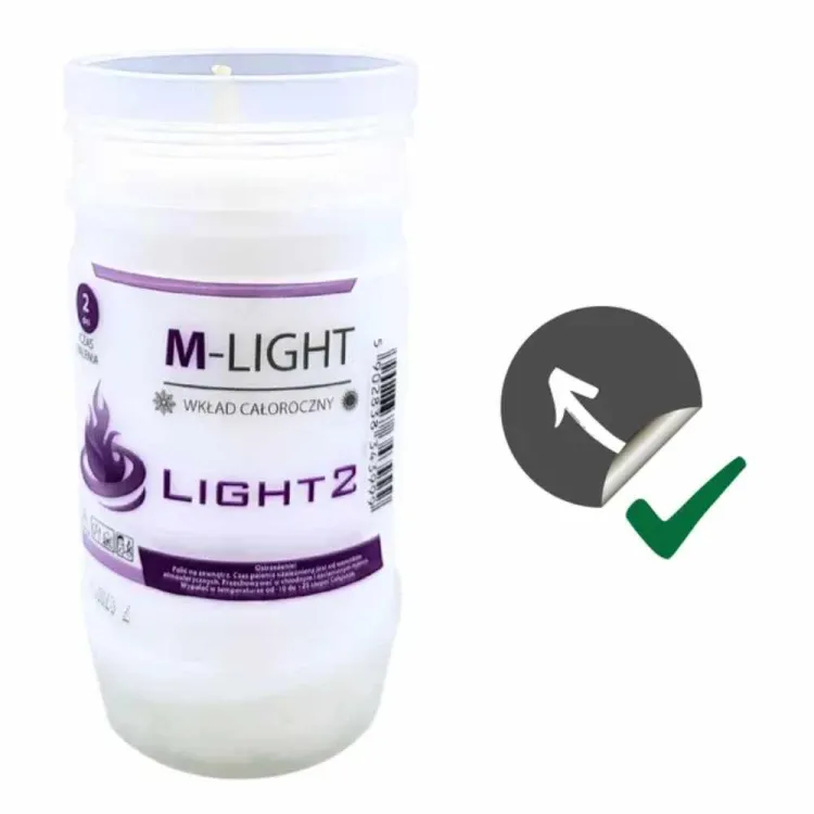 Wkład parafinowy do zniczy 48h 10,6x5,6cm równomierne spalanie M-Light 2