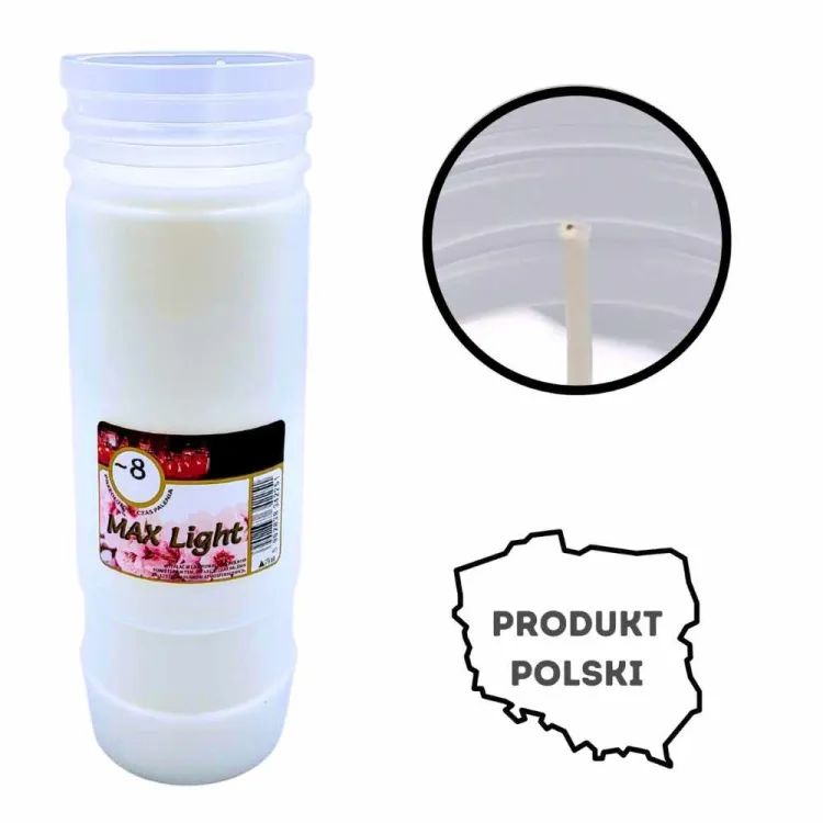 Wkłady parafinowe do zniczy 7-8 dni 220x73mm Max Light 8