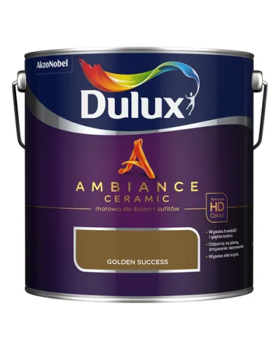 Farba ceramiczna Dulux Ambiance Ceramic Golden Succes 2,5L odporna na plamy i szorowanie do ścian i sufitów