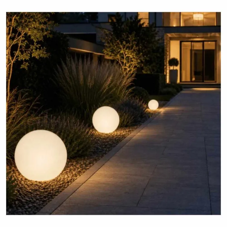 Lampa solarna ogrodowa kula LED 20cm świeci do 8h regulowana barwa Goldlux