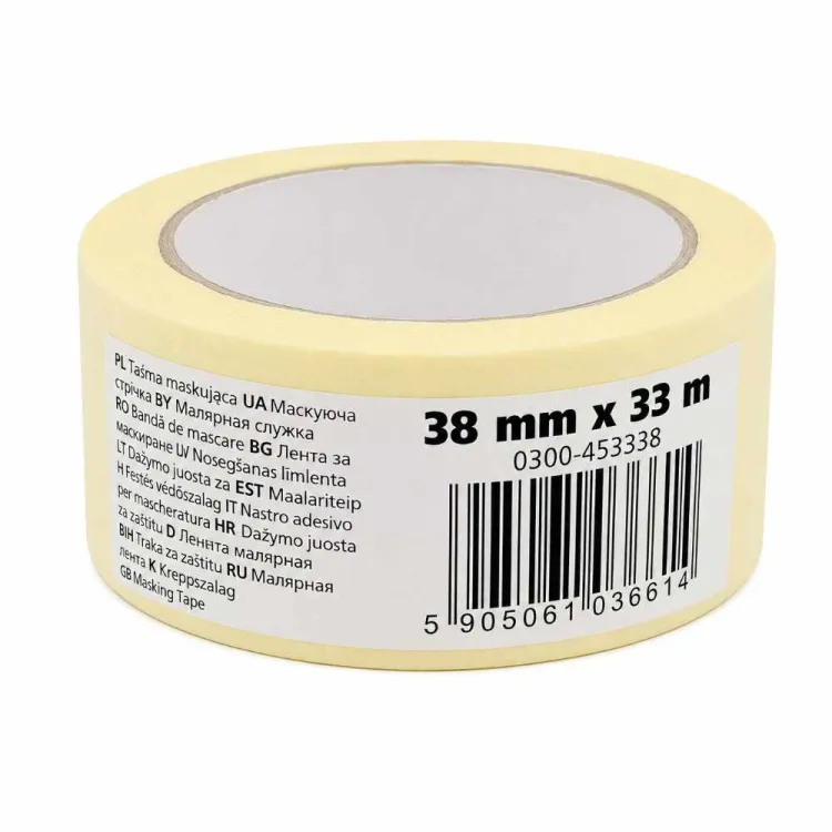 Taśma malarska papierowa 38mm x 33m żółta 545 Kaem