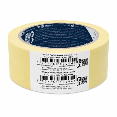 Taśma malarska papierowa żółta 38mm x 32m Blue Dolphin