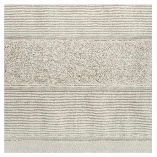 Ręcznik bawełniany 30x50cm 500g/m2 prążkowany beżowy z welurową bordiurą EMMA