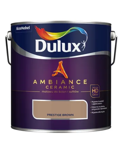 Farba ceramiczna Dulux Ambiance Ceramic Prestige Brown 2,5L odporna na plamy i szorowanie do ścian i sufitów