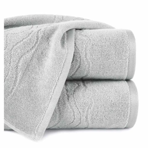 Ręcznik do rąk bawełniany 50x90cm 500g/m² srebrny z błyszczącą bordiurą KARIN-