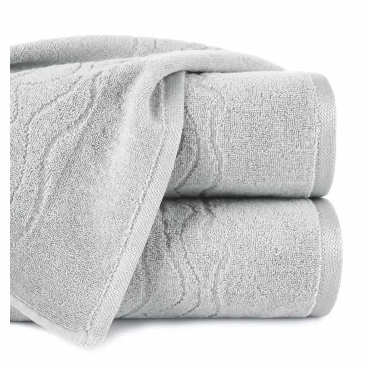 Ręcznik do rąk bawełniany 50x90cm 500g/m² srebrny z błyszczącą bordiurą KARIN-