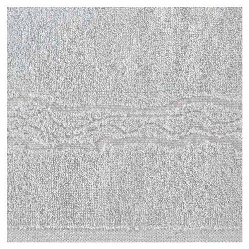 Ręcznik do rąk bawełniany 50x90cm 500g/m² srebrny z błyszczącą bordiurą KARIN-