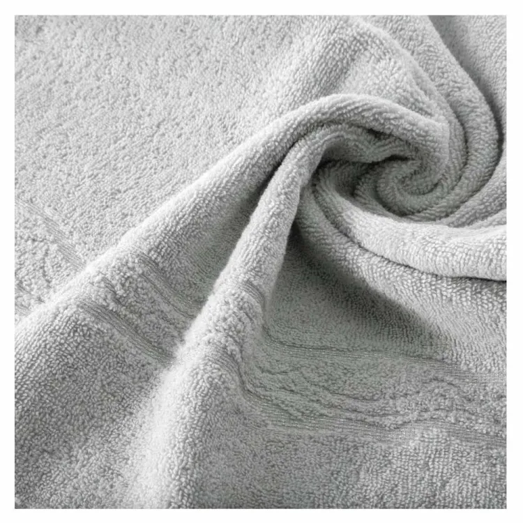 Ręcznik do rąk bawełniany 50x90cm 500g/m² srebrny z błyszczącą bordiurą KARIN-