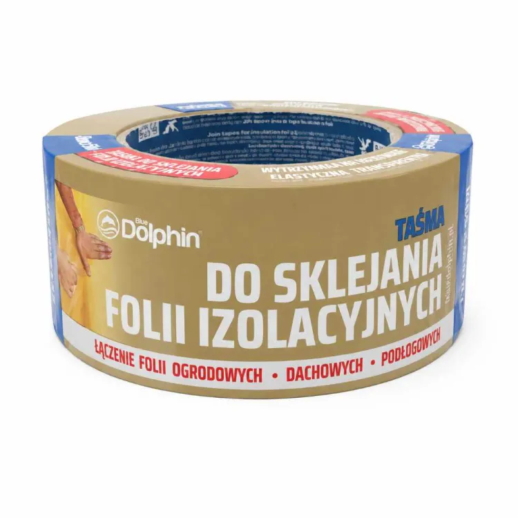 Taśma do folii izolacyjnych wewnętrzna zewnętrzna 48mm x 50m Blue Dolphin