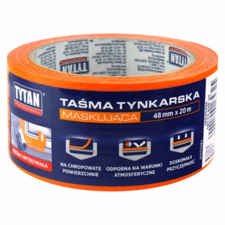 Taśma tynkarska maskująca do chropowatych powierzchni 48mm 20m Tytan