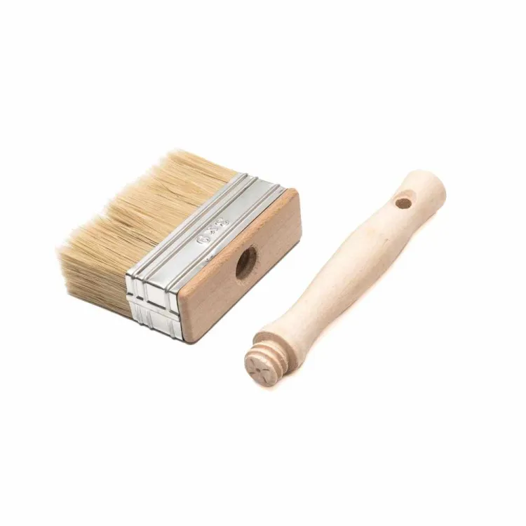 Pędzel tapetowy 110x30mm do kleju farb gruntu drewniany uchwyt gwint SONSIL