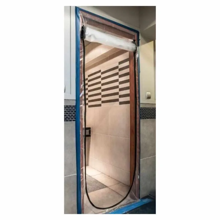 Kurtyna przeciwpyłowa przeciwkurzowa drzwi remont z zamkiem 220x112cm Scley