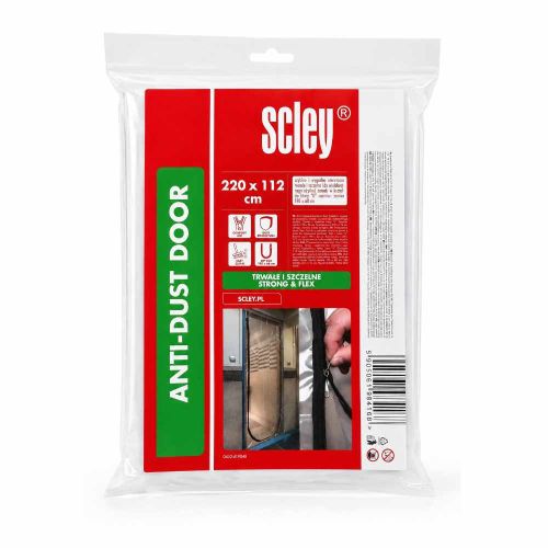 Kurtyna przeciwpyłowa przeciwkurzowa drzwi remont z zamkiem 220x112cm Scley