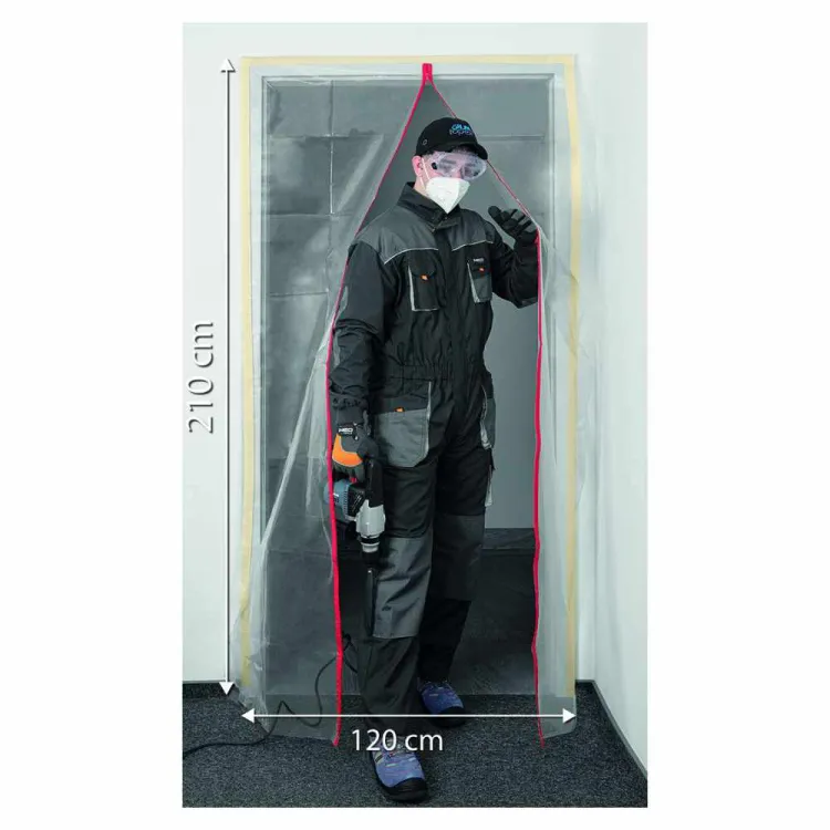 Kurtyna przeciwpyłowa do drzwi z zamkiem 120x210cm PE NEO Tools 49-801