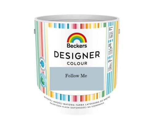 Farba lateksowa Beckers Designer Colour Follow Me 2,5L plamoodporna matowa do ścian i sufitów