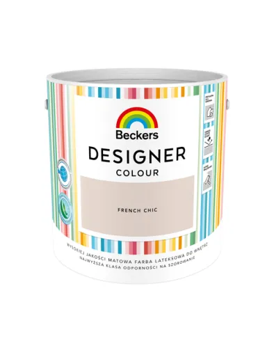 Farba lateksowa Beckers Designer Colour French Chic 2,5L plamoodporna matowa do ścian i sufitów