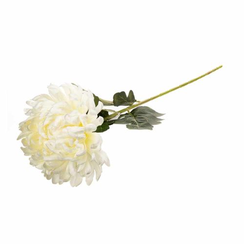 Sztuczna chryzantema biała na łodydze 75 cm pojedynczy kwiat