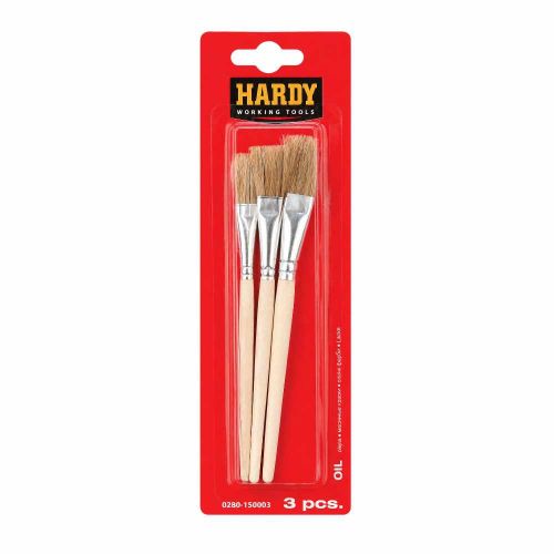 Zestaw 3 pędzli malarskich precyzyjne płaskie do farb olejnych Hardy
