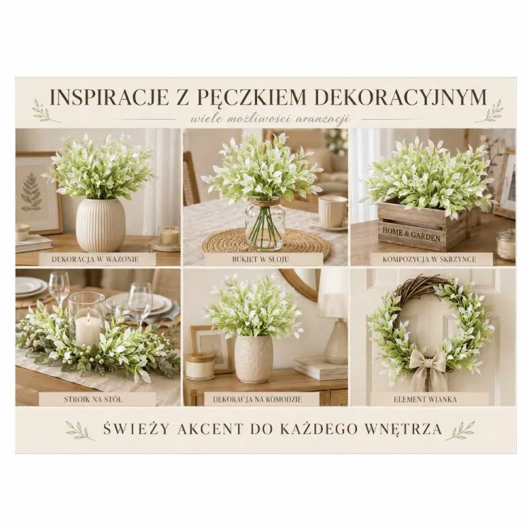 Pęczek sztucznych gałązek kwiatowych 35cm Jucca