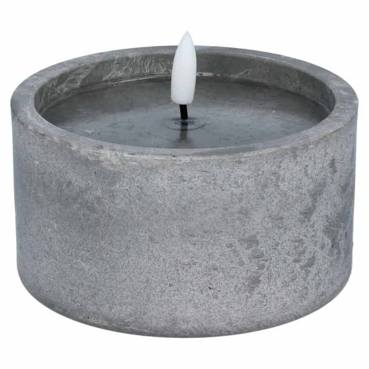 Świeca LED na baterie 12x9,5cm efekt betonu migoczący płomień Avrelis