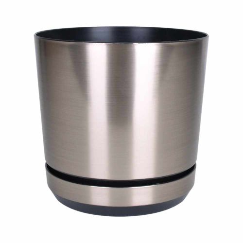 Osłonka na doniczkę plastikowa kolor stal połysk 18x18x18cm Direct Home and Garden