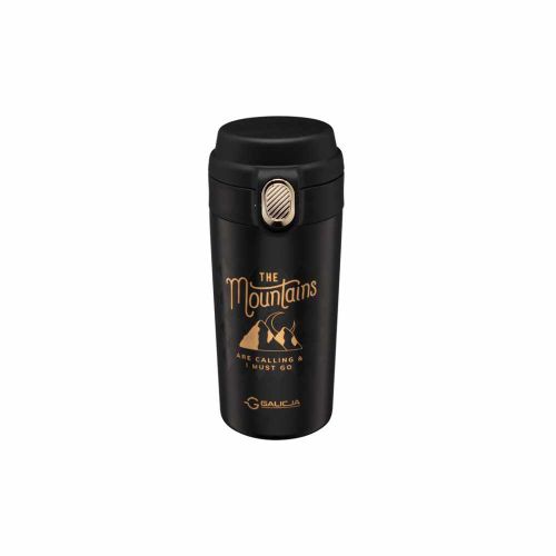 Kubek termiczny próżniowy 350ml stal 18/10 czarny Mountains Galicja