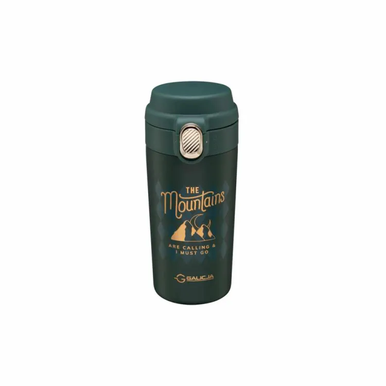 Kubek termiczny próżniowy 350ml stal 18/10 zielony Mountains Galicja