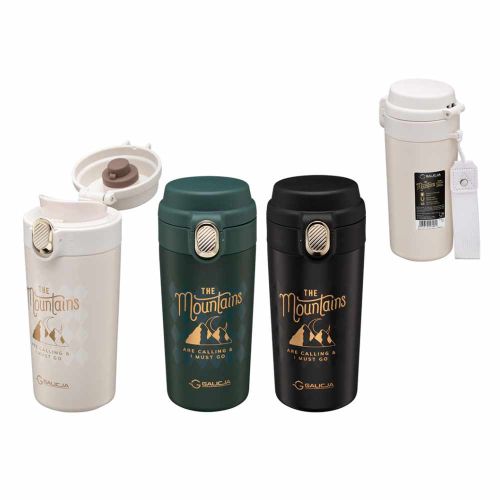 Kubek termiczny próżniowy 350ml stal 18/10 zielony Mountains Galicja