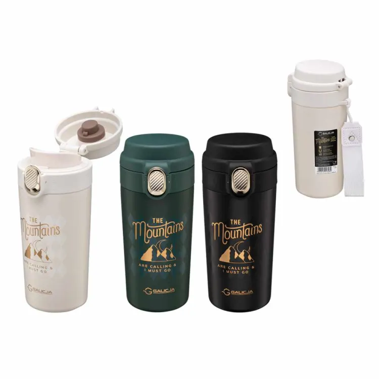 Kubek termiczny próżniowy 350ml stal 18/10 zielony Mountains Galicja