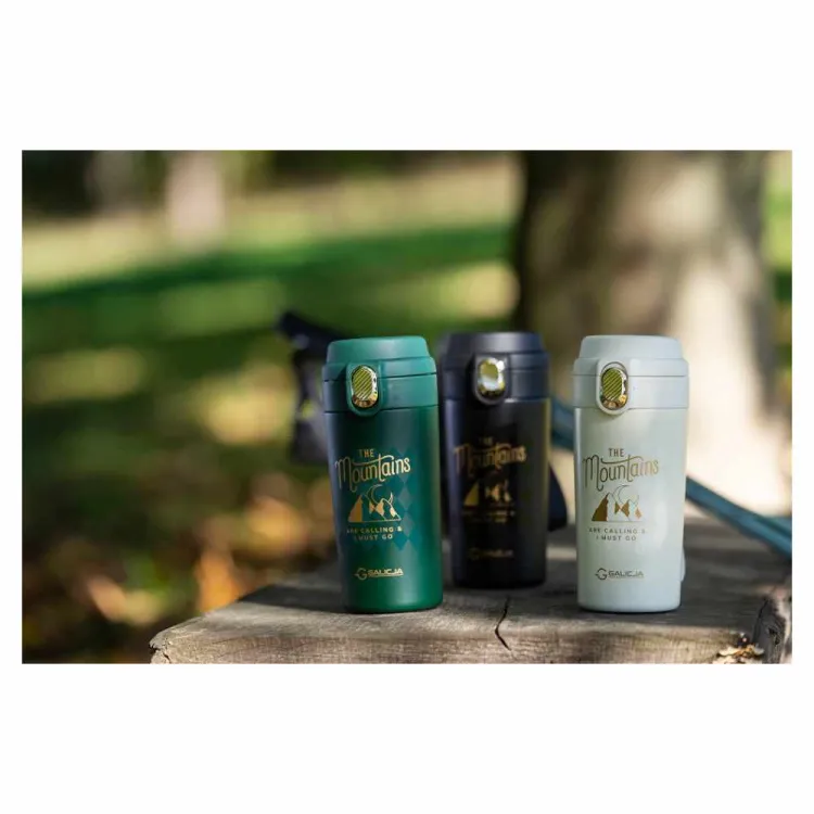 Kubek termiczny próżniowy 350ml stal 18/10 zielony Mountains Galicja