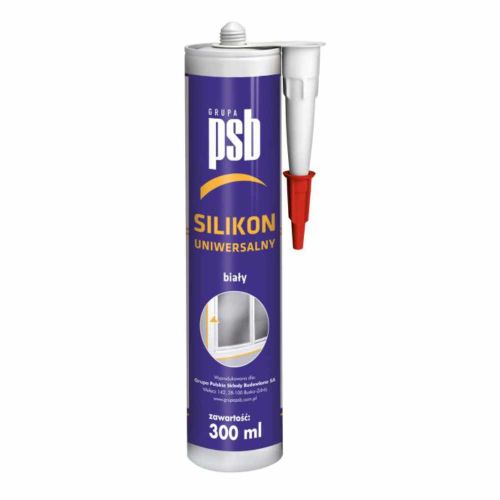 Silikon uniwersalny biały 300ml do szkła ceramiki glazury i aluminium PSB