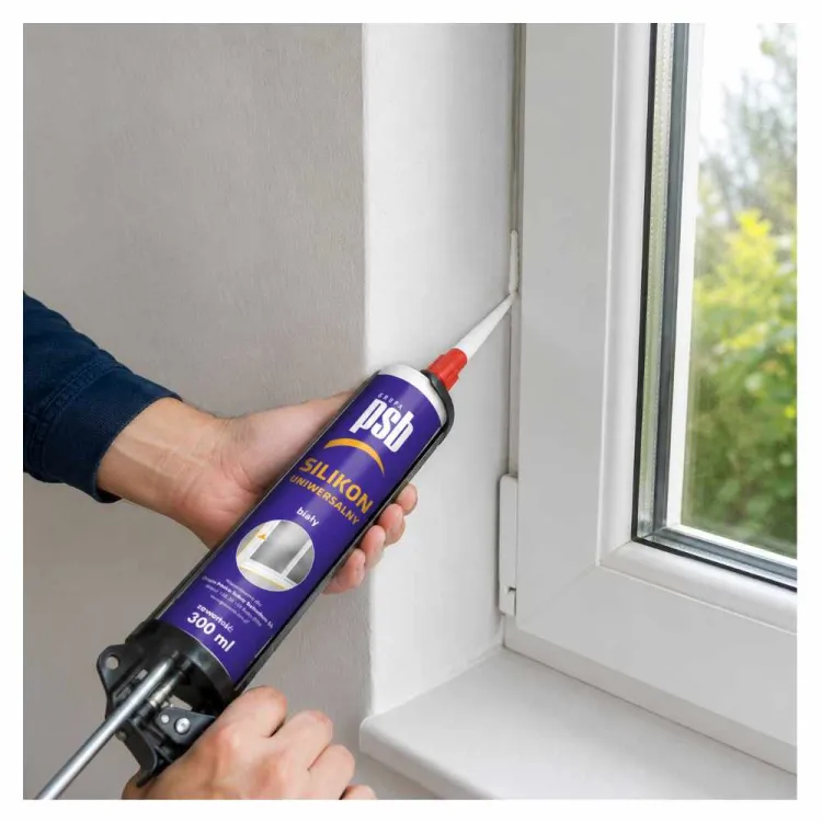 Silikon uniwersalny biały 300ml do szkła ceramiki glazury i aluminium PSB