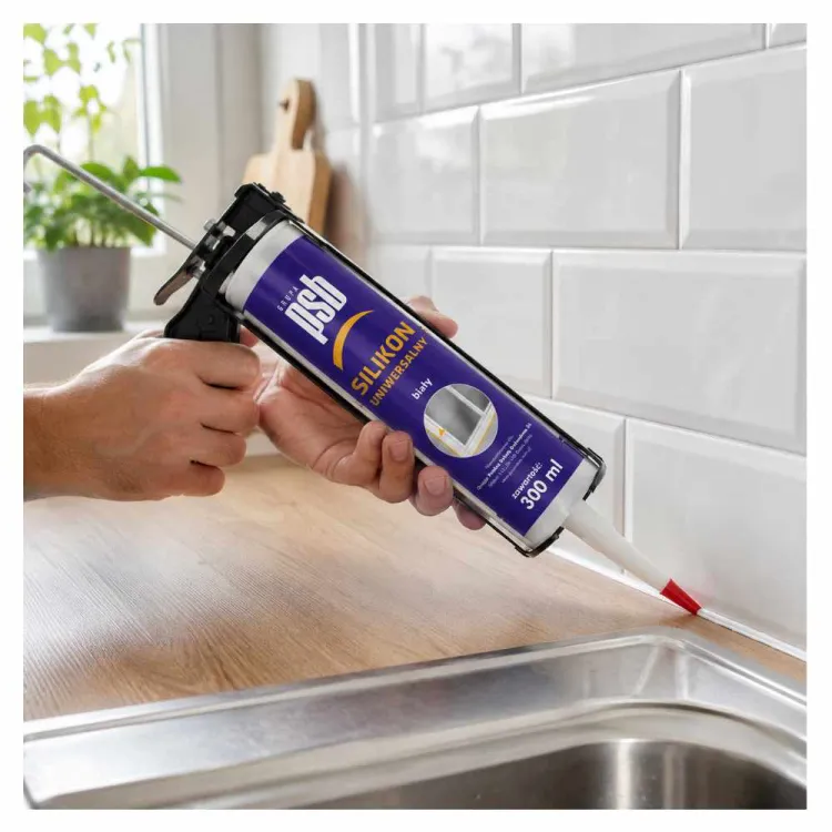 Silikon uniwersalny biały 300ml do szkła ceramiki glazury i aluminium PSB