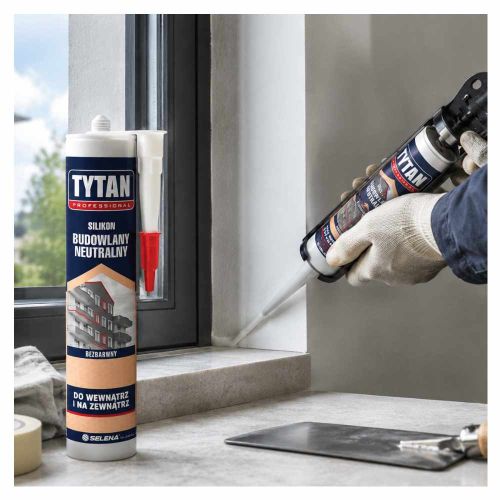 Silikon budowlany neutralny bezbarwny 280ml wodoszczelny Tytan Professional
