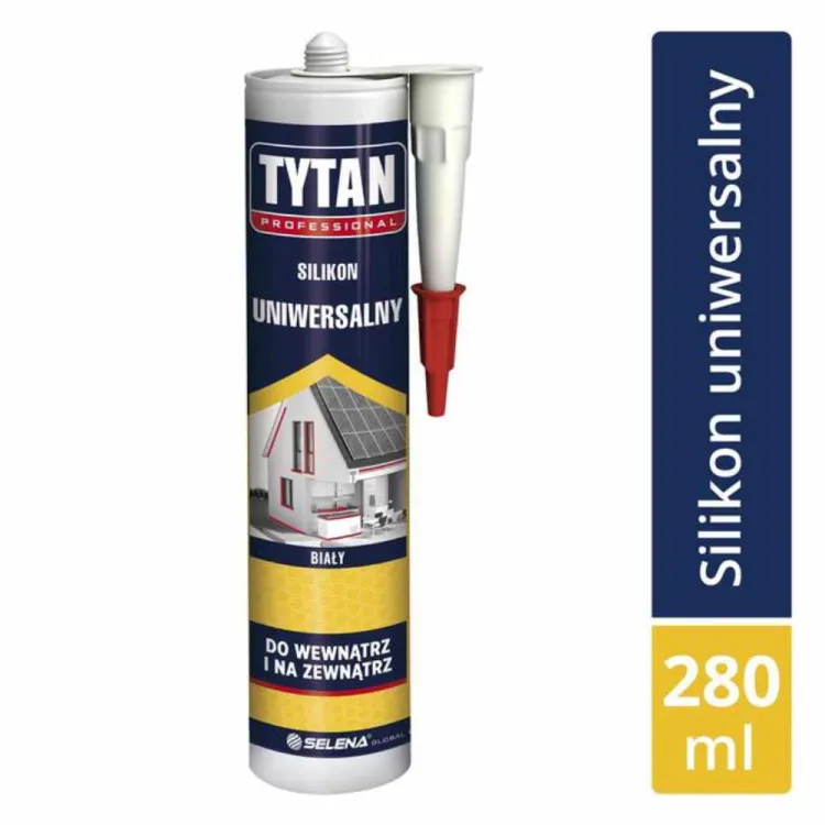 Silikon uniwersalny biały 280ml do wnętrz i na zewnątrz Tytan Professional
