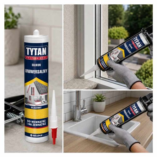 Silikon uniwersalny bezbarwny 280ml do uszczelnień Tytan Professional