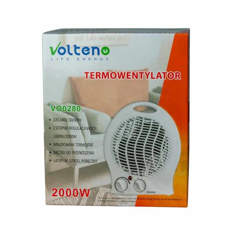 Termowentylator farelka z termostatem 2000W biały VO0280 Volteno