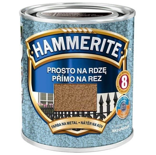Farba antykorozyjna Hammerite Prosto Na Rdzę Młotkowy Miedziany 0,7L do metalu stal i żeliwo bez podkładu