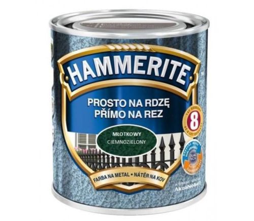 Farba antykorozyjna Hammerite Prosto Na Rdzę Młotkowy Ciemno Zielony 0,7L do metalu stal i żeliwo bez podkładu
