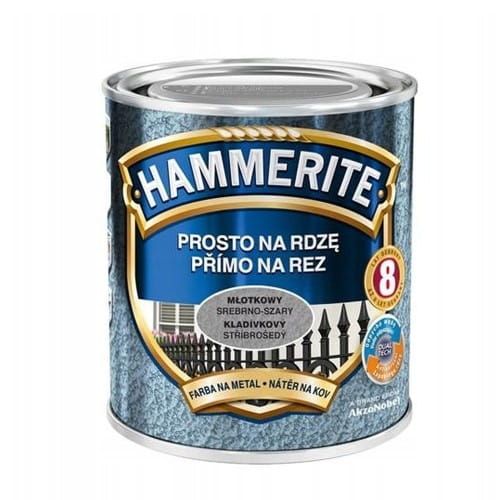 Farba antykorozyjna Hammerite Prosto Na Rdzę Młotkowy Srebrnoszary 0,7L do metalu stal i żeliwo bez podkładu