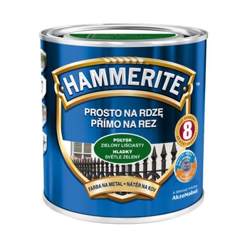 Farba antykorozyjna Hammerite Prosto Na Rdzę połysk Zielony Liściasty 0,7L do metalu stal i żeliwo bez podkładu