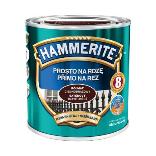 Farba antykorozyjna Hammerite Prosto Na Rdzę półmat Brąz 0,7L do metalu stal i żeliwo bez podkładu