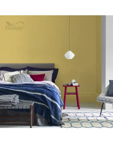 Farba ceramiczna Dulux Ambiance Ceramic Hello Yellow 2,5L odporna na plamy i szorowanie do ścian i sufitów