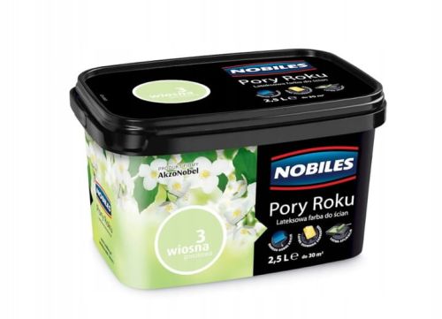 Farba lateksowa Nobiles Pory Roku Wiosna Groszkowa 2,5L matowa do ścian i sufitów do wnętrz