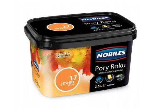Farba lateksowa Nobiles Pory Roku Jesień Dyniowa 2,5L matowa do ścian i sufitów do wnętrz